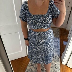 Blue and White Patterned Dress